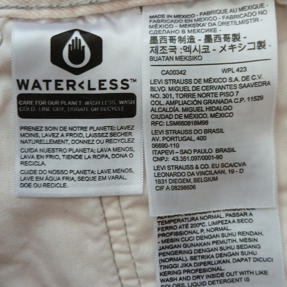 Levi's 501 Cream Pink Buttonfly Distressed Jean Shorts Womens Size 31 - Picture 9 of 9